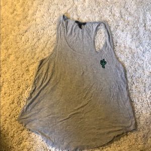 Tank with cactus embroidery